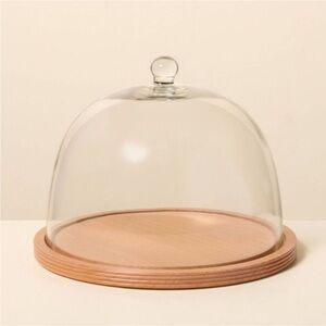 NEW! Wood and Glass Cake Stand - Hearth & Hand w/Magnolia, Brown